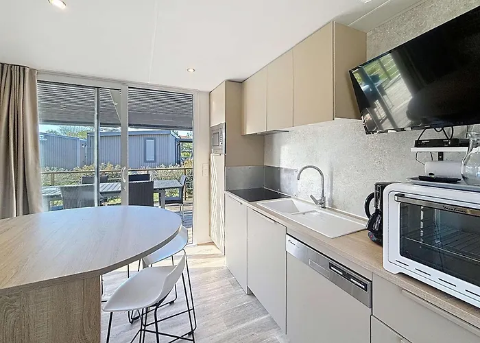 別荘 Mobil-home Confort 6 Pers, 200m Plage, Piscine Chauffee, 2 Sdb, Jullouville. - Fr-1-361a-58 ジュルヴィル・レ・パン